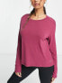 Nike Yoga Essentials dri fit long sleeve top in maroon