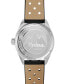 ფოტო #3 პროდუქტის Men's Swiss Alpiner Black Perforated Leather Strap Watch 42mm