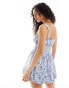 Hollister double tier playsuit in blue floral with detachable straps Kettle, XS - фото #2