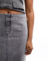 NA-KD x Chloe Monchamp co-ord denim midaxi skirt in grey ombre