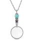 ფოტო #1 პროდუქტის Silver Tone Semi-Precious Turquoise Magnifier 30" Pendant