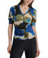 ფოტო #1 პროდუქტის Women's Printed Puff-Sleeve Knit Top