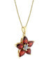 ფოტო #2 პროდუქტის Rhodolite Garnet (4-1/4 ct. t.w.) & Diamond Accent Flower 18" Pendant Necklace in 10k Gold