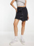 Фото #2 товара Urban Revivo asymmetric denim mini skirt in grey