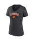 Women's Heather Charcoal Clemson Tigers Evergreen Campus V-Neck T-shirt