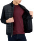 Фото #3 товара Men's Mixed-Media Quilted Full-Zip Bomber Jacket, Created for Macy's