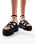 ASOS DESIGN Taurus 2 strappy flatform sandals in black