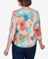 Petite Sedona Sky Spliced Floral Brushstroke Stripes Top