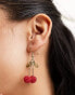 DesignB London cherry charm earrings in gold Золотистый - фото #1