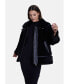 Women's Shearling Jacket, Silky Black With Black Wool