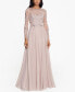 Фото #1 товара Petite Mesh-Sleeve Embellished Gown