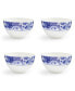 Blue Italian Brocato 6" Rice Bowl, Set of 4