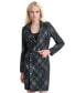 Petite Plaid-Print Notch-Collar Blazer Dress