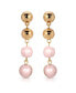 Фото #1 товара Pink Freshwater Pearl Gold Drop Earrings
