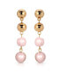 Pink Freshwater Pearl Gold Drop Earrings