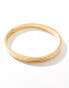 Фото #2 товара ASOS DESIGN waterproof stainless steel bangle with engraved detail in gold tone