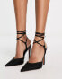 Фото #2 товара ASOS DESIGN Prize tie leg high heeled shoes in black