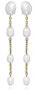 Delicate gold-plated earrings with real pearls SC514