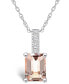 ფოტო #1 პროდუქტის Morganite (1-3/8 Ct. T.W.) and Diamond Accent Pendant Necklace in 14K White Gold