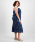 Фото #3 товара Trendy Plus Size Printed Ruffle-Trim Midi Dress