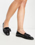 Фото #8 товара ASOS DESIGN Wide Fit Mentor bow loafer flat shoes in black patent