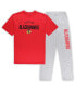 Men's Chicago Blackhawks Red, Heather Gray Big and Tall T-shirt and Pants Lounge Set