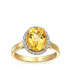 Фото #2 товара Кольцо Bling Jewelry Citrine Zircon Oval Halo-Yellow.