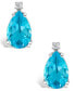 ფოტო #5 პროდუქტის Blue Topaz (2-3/4 ct. t.w.) and Diamond Accent Stud Earrings in 14K Yellow Gold or 14K White Gold