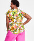 Фото #2 товара Plus Size Cotton Side-Tie Top, Created for Macy's
