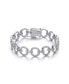 Sterling Silver Cubic Zirconia Circle Link Bracelet