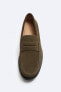 Penny strap split leather loafers