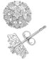 ფოტო #1 პროდუქტის Diamond Flower Burst Stud Earrings (1/10 ct. t.w.) in Sterling Silver, Created for Macy's