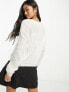 JDY jumper with puff sleeves in cream