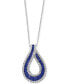 ფოტო #1 პროდუქტის EFFY® Sapphire (1-5/8 ct .t.w.) & Diamond (3/8 ct. t.w) 18" Pendant Necklace in 14k White Gold