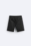 Textured lyocell - cotton bermuda shorts