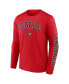 ფოტო #3 პროდუქტის Men's Red Louisville Cardinals Distressed Arch Over Logo Long Sleeve T-shirt