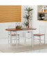 Фото #2 товара 55" Solid Wood Kitchen Table, Drop Leaf Tables for Small Spaces, Folding Dining Table, Brown