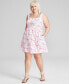 Plus Size Floral-Print Corset Mini Dress, Created for Macy's