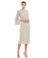 Фото #1 товара Women's Fully Sequined Ruffle Tiered 3/4 Sleeve Midi Dress