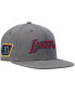 ფოტო #1 პროდუქტის Men's Charcoal Los Angeles Lakers Hardwood Classics NBA 50th Anniversary Carbon Cabernet Fitted Hat