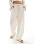 Object wide leg trouser co-ord with seam detail in off white weiß-sand, 36 - фото #1