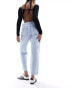 Фото #10 товара Pimkie high waisted straight leg jeans in light blue wash