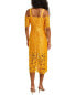 Zac Posen 3D Guipure Lace Midi Dress Women's