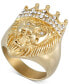 ფოტო #1 პროდუქტის Crystal Lion Ring in Gold-Tone Ion-Plated Stainless Steel