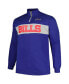 ფოტო #4 პროდუქტის Men's Royal Buffalo Bills Big and Tall Fleece Quarter-Zip Jacket
