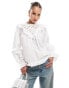 River Island cutwork blouse in white Белый, 42 - фото #1