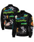 Фото #1 товара Men's Black Tom and Jerry Graphic Satin Full-Snap Jacket