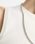 Фото #4 товара Weekday Pure ribbed crop tank top in white