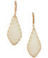 Фото #1 товара Gold-Tone Mother-of-Pearl Large Flat Drop Earrings