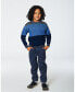 ფოტო #2 პროდუქტის Big Boys Stretch Twill Pleated Knee Jogger Pants Dark Grey